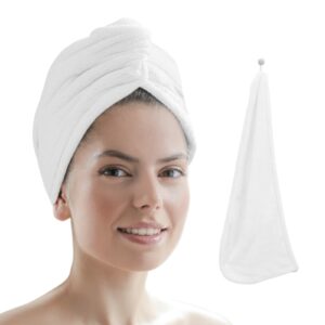 Serviette Cheveux Microfibre Blanche